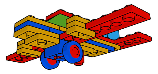 Image showing Playing with toys Toy vector or color illustration