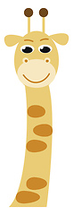 Image showing A happy cartoon giraffe with its long tall neck vector color dra