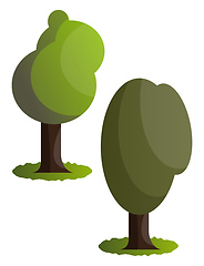 Image showing Couple of green trees vector illustration on white background