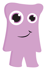 Image showing Simple cartoon of a purple smiling monster vector illustration o