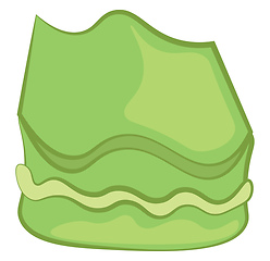 Image showing Green-colored cartoon mochi cake vector or color illustration