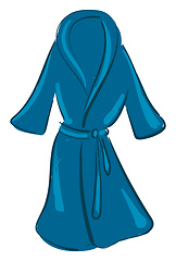 Image showing Clipart of a showcase blue-colored bathrobe over white backgroun