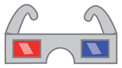 Image showing A retro glass used to watch 3d picture vector or color illustrat