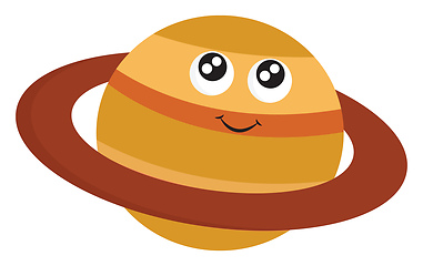 Image showing A happy Saturn planet vector or color illustration