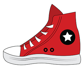 Image showing Red sneaker  vector illustration on white background