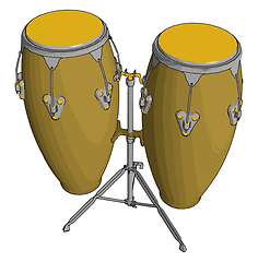 Image showing A conga tumbadora musical instrument vector or color illustratio