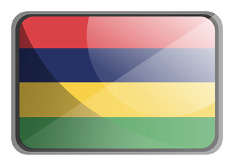 Image showing Vector illustration of Mauritius flag on white background.