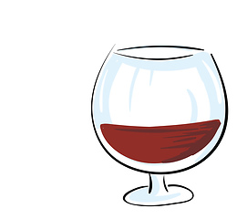 Image showing Dark red cognac in a glass vector illustration on white backgrou