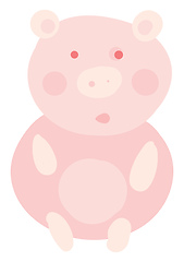 Image showing A cute piglet toy vector or color illustration