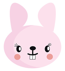 Image showing Pink rabbit face expression illustration vector on white backgro