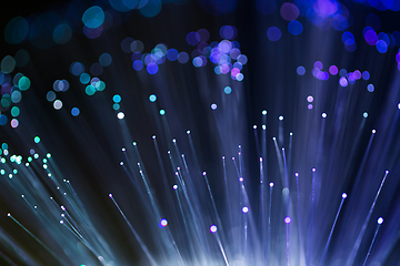 Image showing Blue fibre optical burst