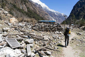 Image showing EarthQuake ruins in Nepal Langtang