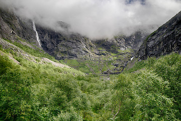 Image showing Dramatic norwegian landscape in cold summer