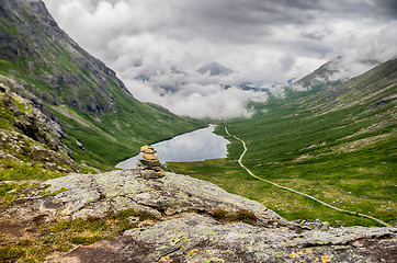 Image showing Dramatic norwegian landscape in cold summer