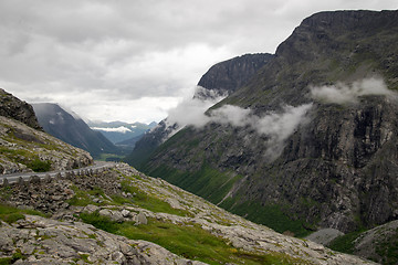 Image showing Dramatic norwegian landscape in cold summer