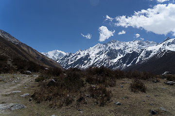Image showing Langtand valley trekking mountain in Nepal 