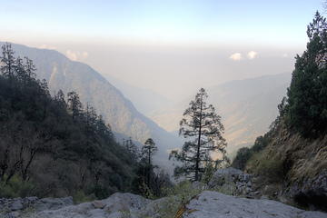 Image showing Nepal trek in nature reserve valley