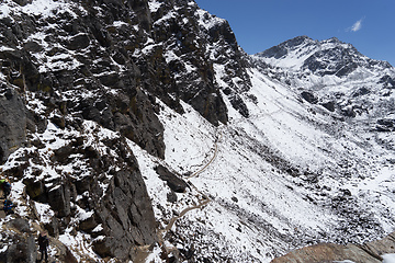 Image showing Snow mountains peak in Nepal Himalaya 