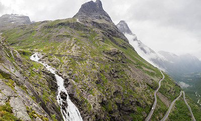 Image showing Waterfall in Norway summer travel