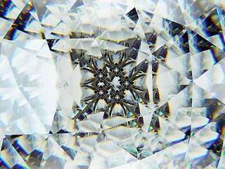 Image showing Gemstone or diamond texture closeup and kaleidoscope