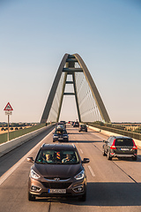 Image showing Traffic on the  bridge in Denmark