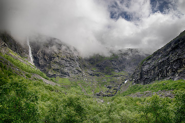 Image showing Dramatic norwegian landscape in cold summer