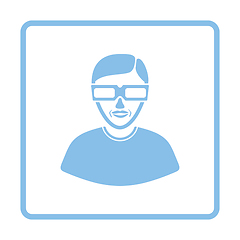 Image showing Man with 3d glasses icon