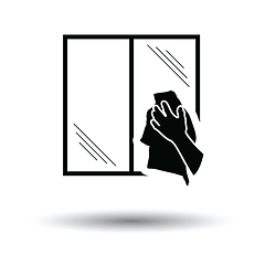 Image showing Hand wiping window icon