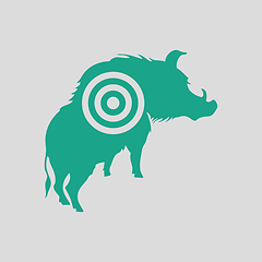 Image showing Boar silhouette with target icon