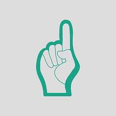 Image showing Fan foam hand with number one gesture icon