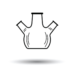 Image showing Icon of chemistry round bottom flask with triple throat