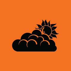 Image showing Sun behind clouds icon