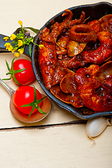 Image showing fresh seafoos stew on an iron skillet