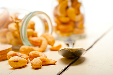 Image showing cashew nuts on a glass jar