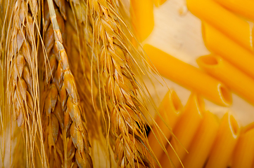 Image showing Italian pasta penne with wheat