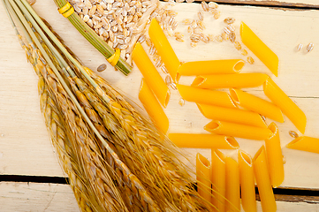 Image showing Italian pasta penne with wheat