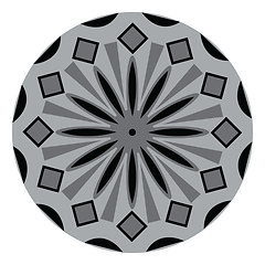 Image showing A grey and black color mandala vector or color illustration