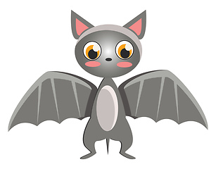 Image showing Little bat with grey wings vector or color illustration