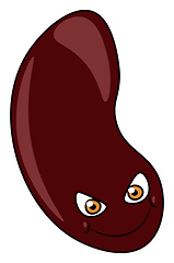 Image showing Kidney bean with smiling face vector or color illustration