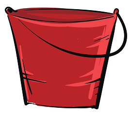 Image showing Red bucket vector illustration on white background