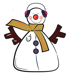 Image showing Snowman with headgear vector or color illustration