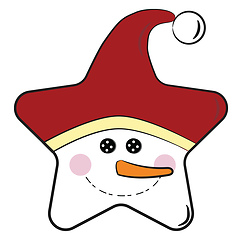 Image showing Christmas themed snowman cushion with Santa hat vector or color 