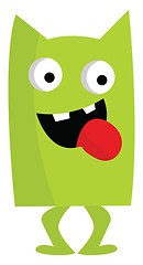 Image showing A happy monster green in color looks terrifying vector or color 