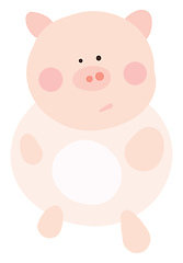 Image showing Pink baby pig toy vector or color illustration