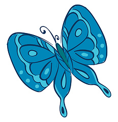 Image showing Clipart of a blue butterfly vector or color illustration