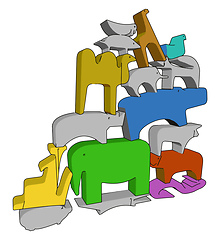 Image showing Colorful toy animals vector or color illustration