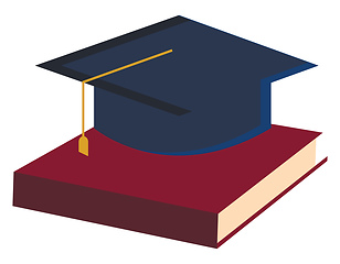 Image showing Education with book and graduation hat vector or color illustrat