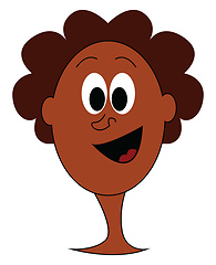 Image showing Cartoon curly afro-american vector illustration on white backgro