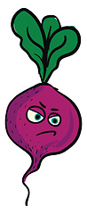 Image showing Angry purple beet illustration color vector on white background