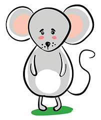 Image showing Clipart of a sad mouse set on isolated white background vector o